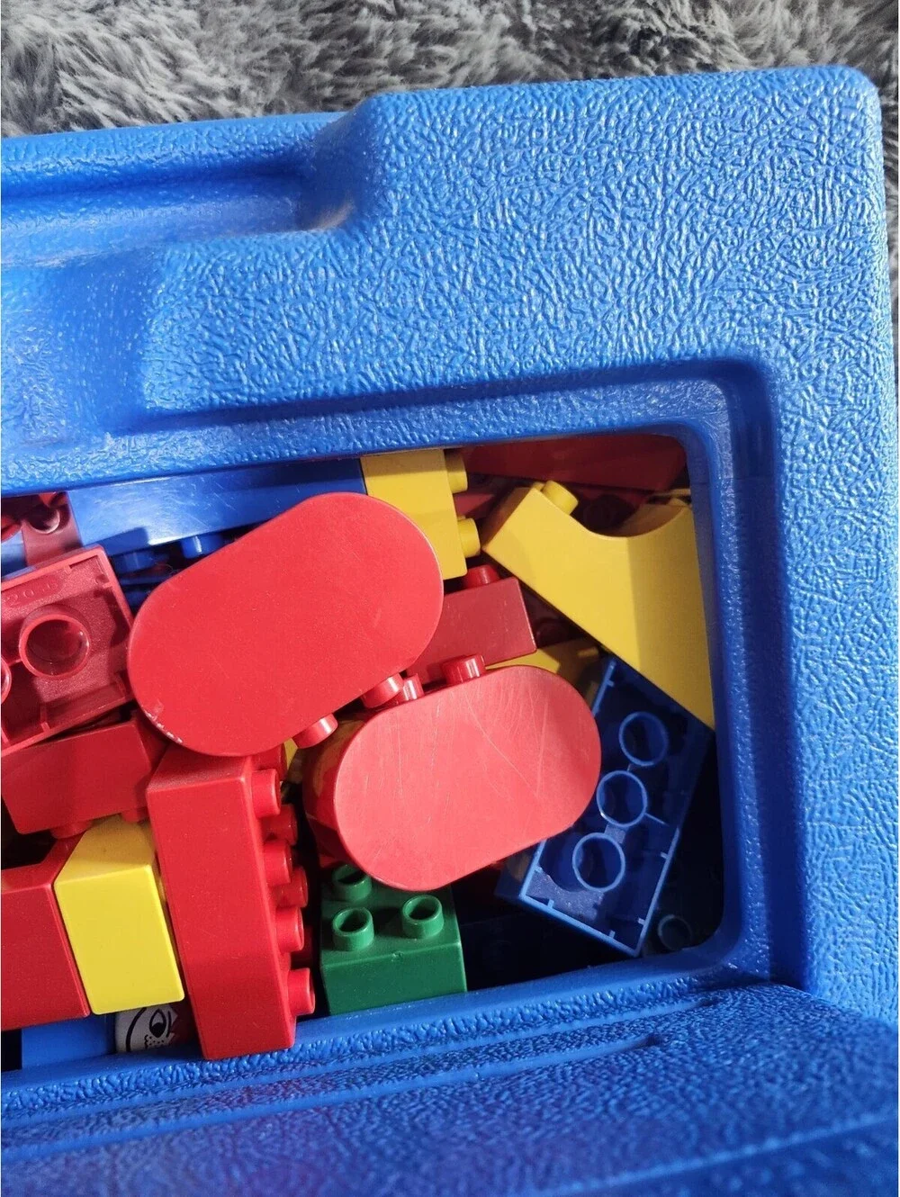 Vintage 1983 LEGO Blue Plastic Storage Box Container Carrying Case 13x9x3 Inches